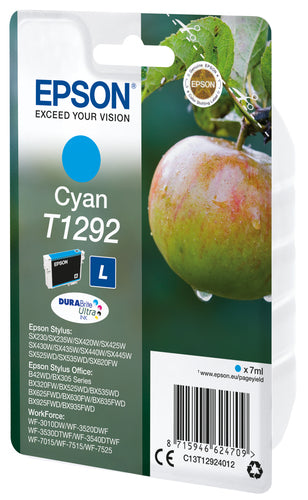 Epson Singlepack Cyan T1292 DURABrite Ultra Ink Epson Singlepack Cyan T1292 DURABrite Ultra Ink